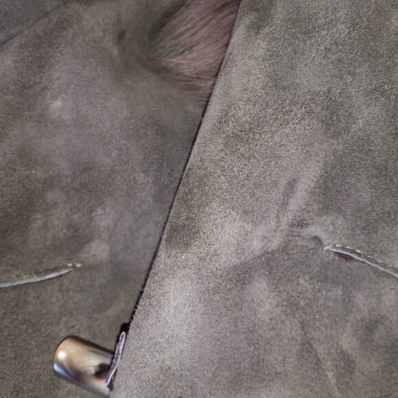 Belle Fare Burnaby Green Toscana Shearling Hooded Coat Sz S - Picture 15 of 16